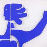 Antonine de Saint Pierre Blue lacquered metal sign. Contemporary