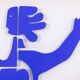 Antonine de Saint Pierre Blue lacquered metal sign. Contemporary
