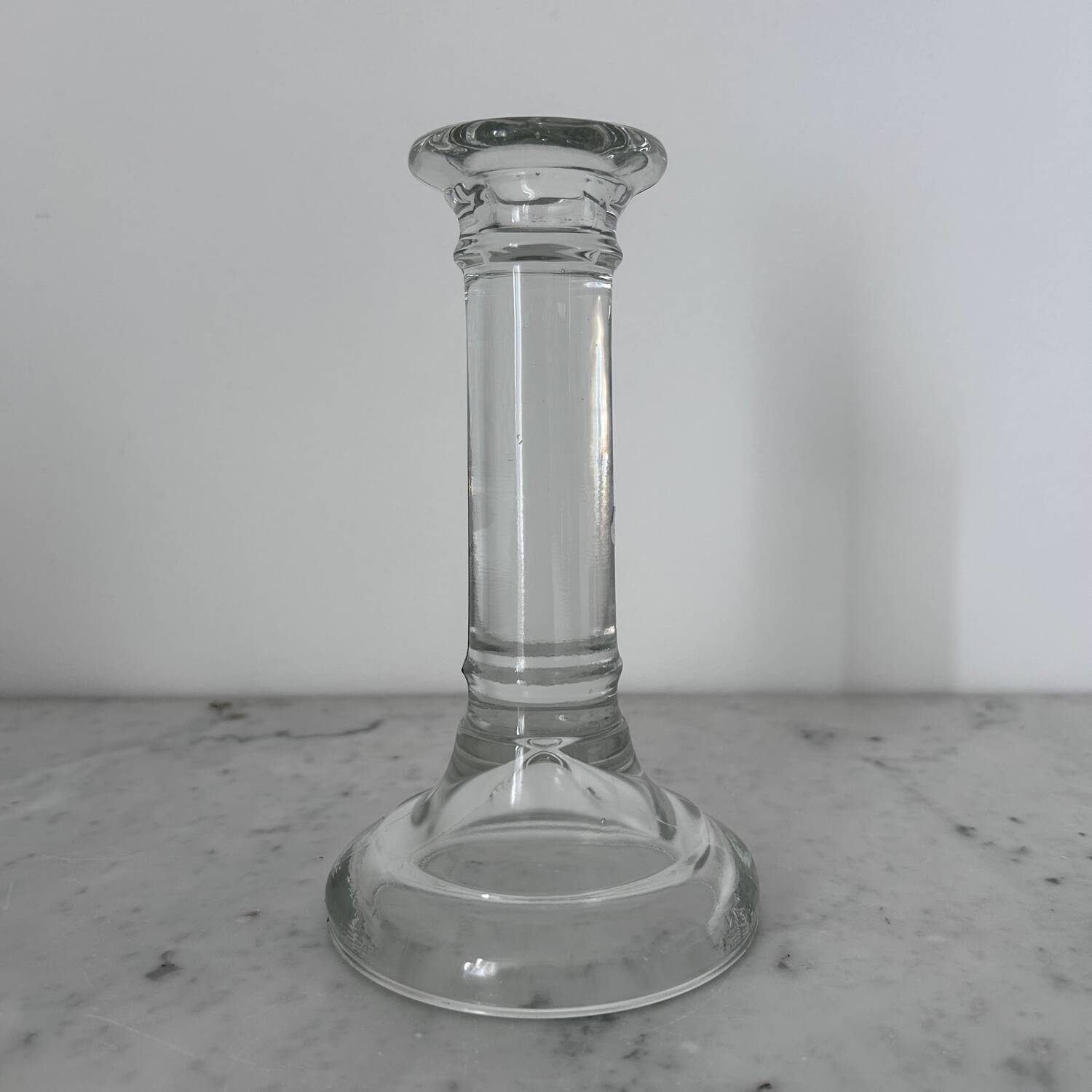 Glass column candle holder