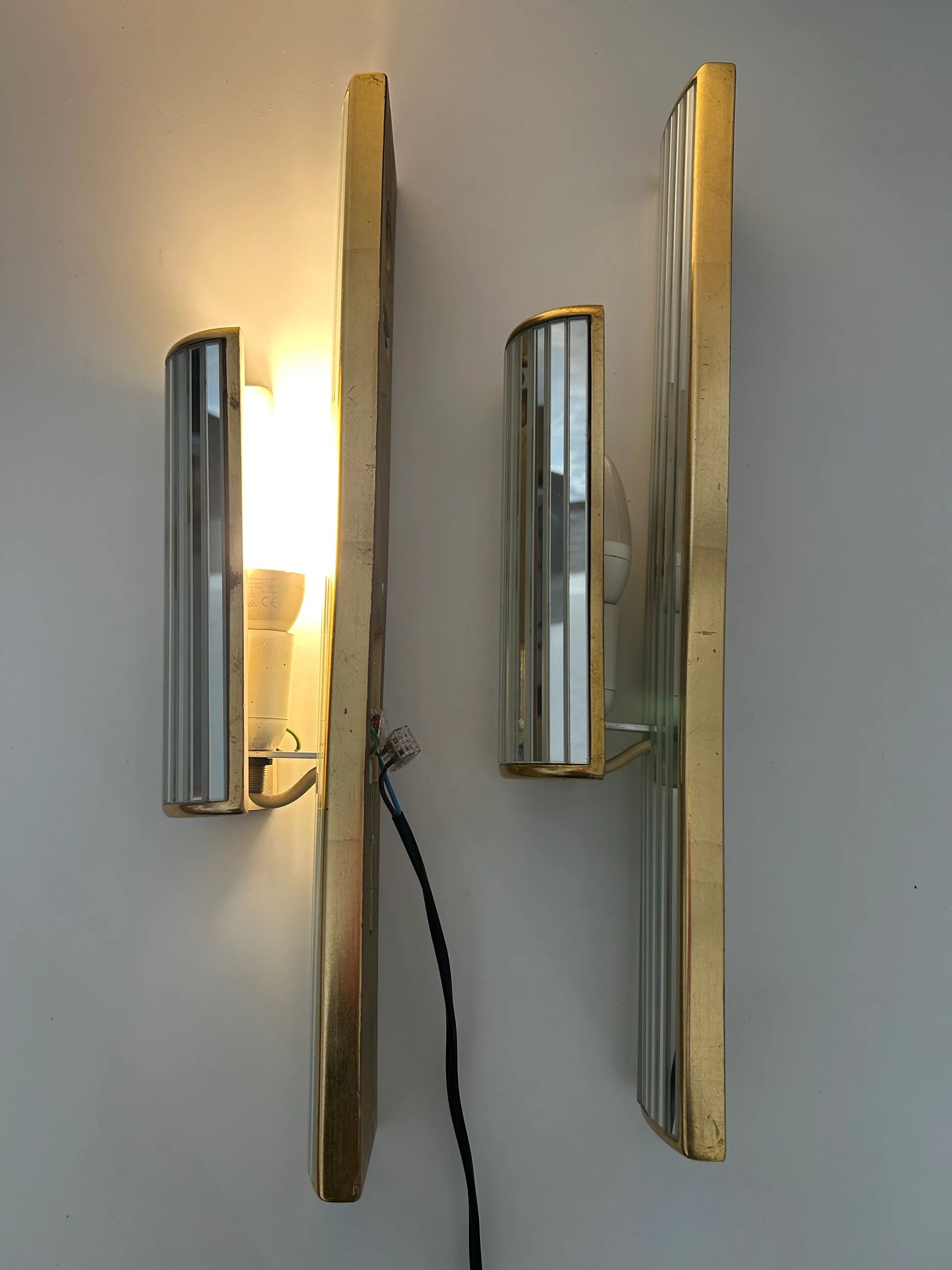 Pair of mirrored sconces by Dekundt, Belgium, 1980s (model 1620-114)