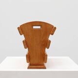 Mid-century Magazine Rack in full oak, France 1960s