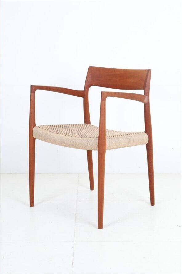 Armchair “#57” by Niels Otto Møller / Teak / Paper cord / Fully restored / 1960s / 1970s / Danish Modern Design
