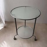 Ikea two-tiered serving trolley with glass.