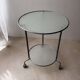 Ikea two-tiered serving trolley with glass.