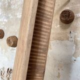 Vintage farm table with spindle legs.