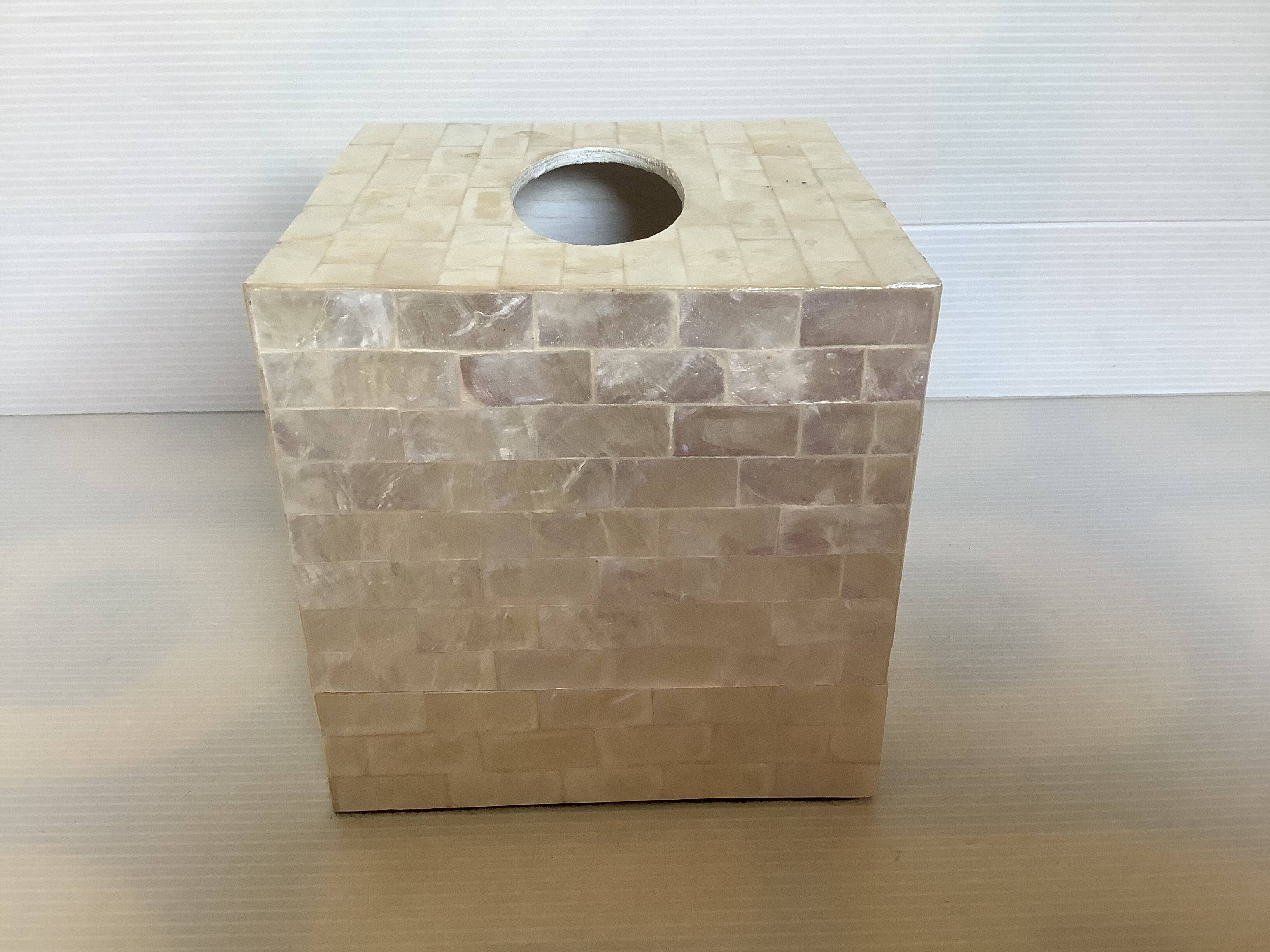 Boîte pour mouchoirs bois et nacre