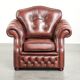 Brown cow leather Chesterfield armchair in a unique design