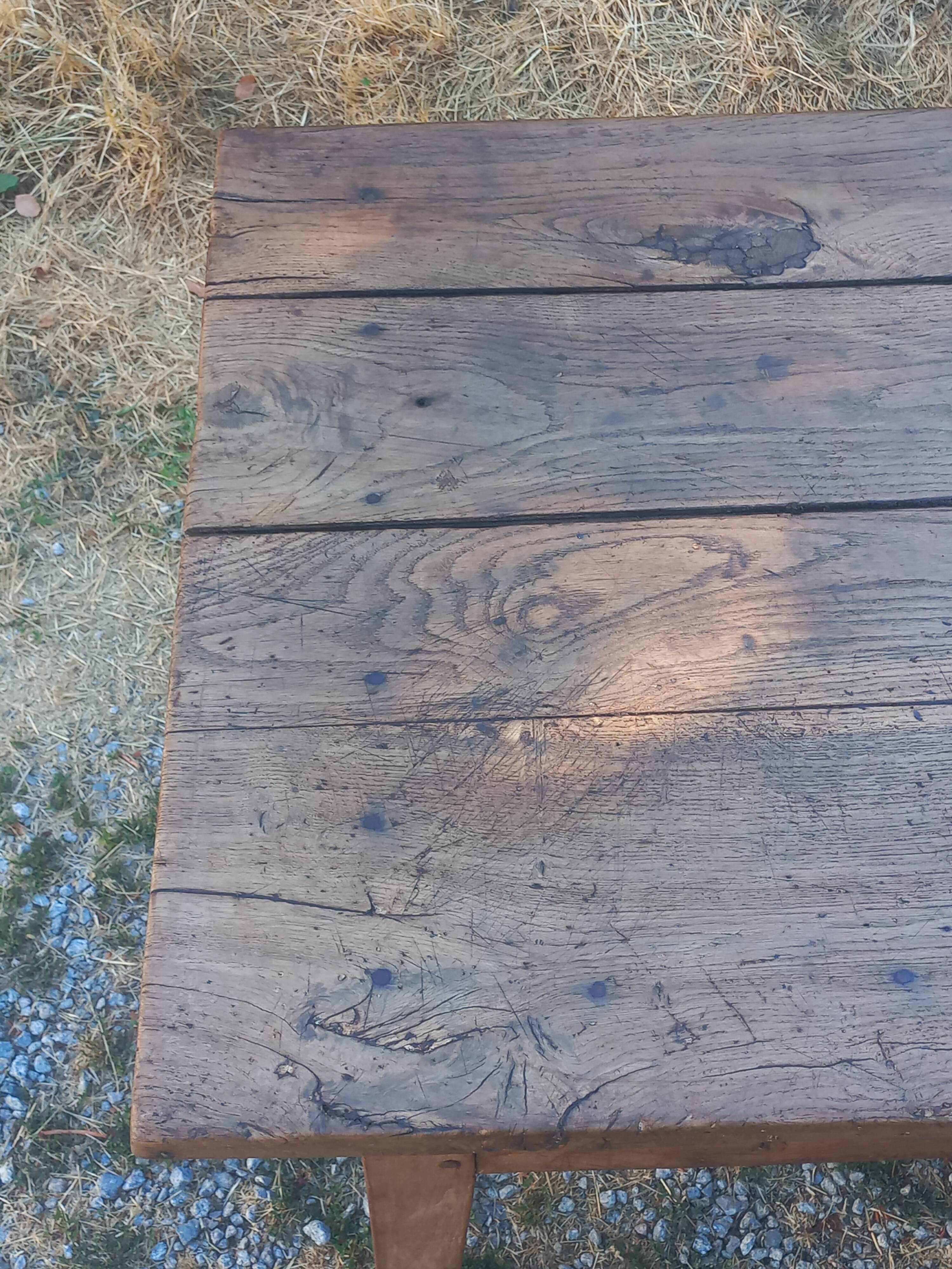 19th-century oak farmhouse coffee table 149cm