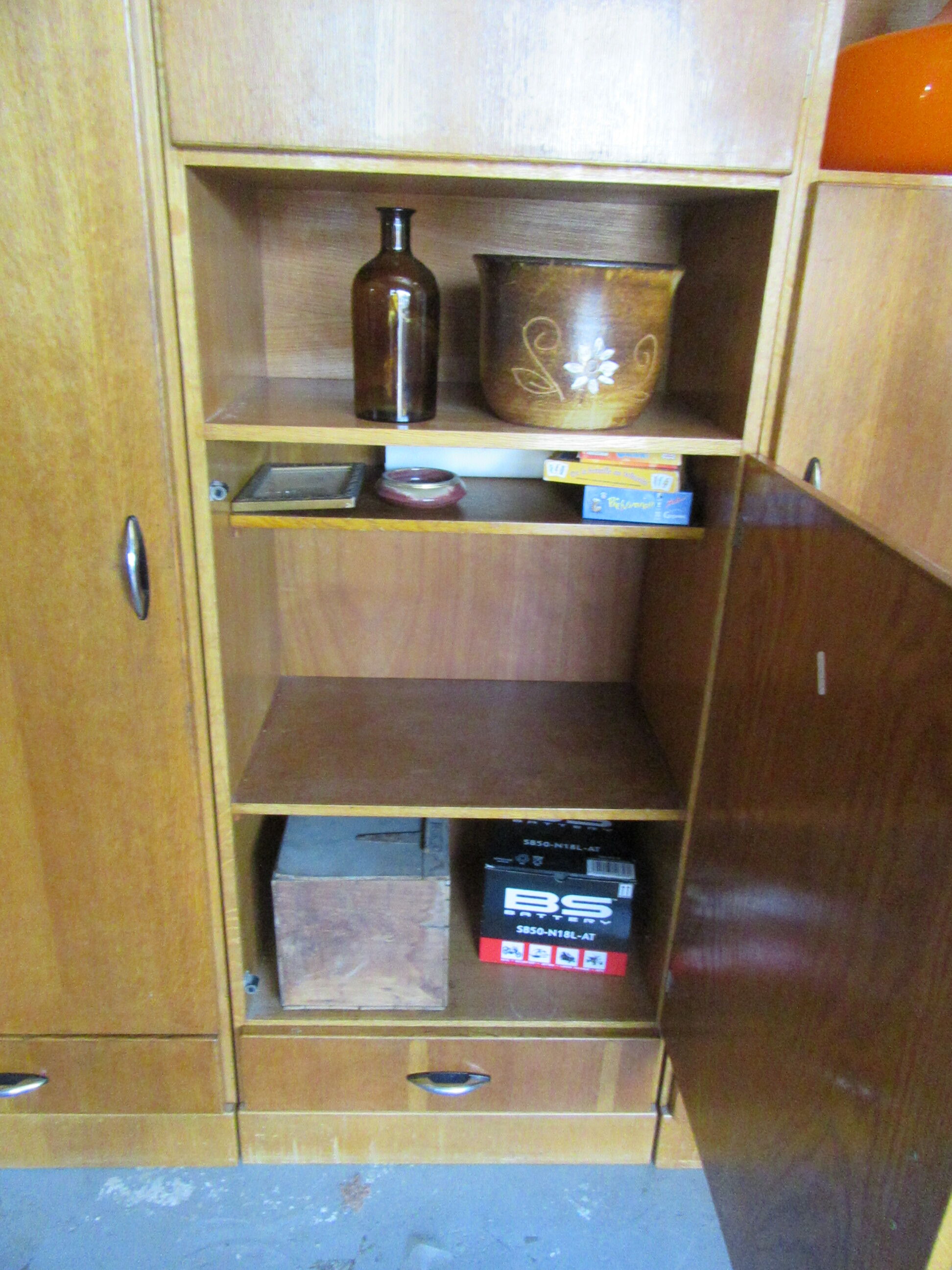 Meuble modulable de bureau ou de salon plaqué chêne des années 1960