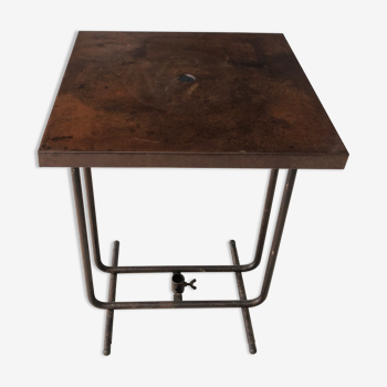 Industrial iron side table