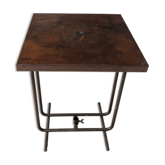 Industrial iron side table