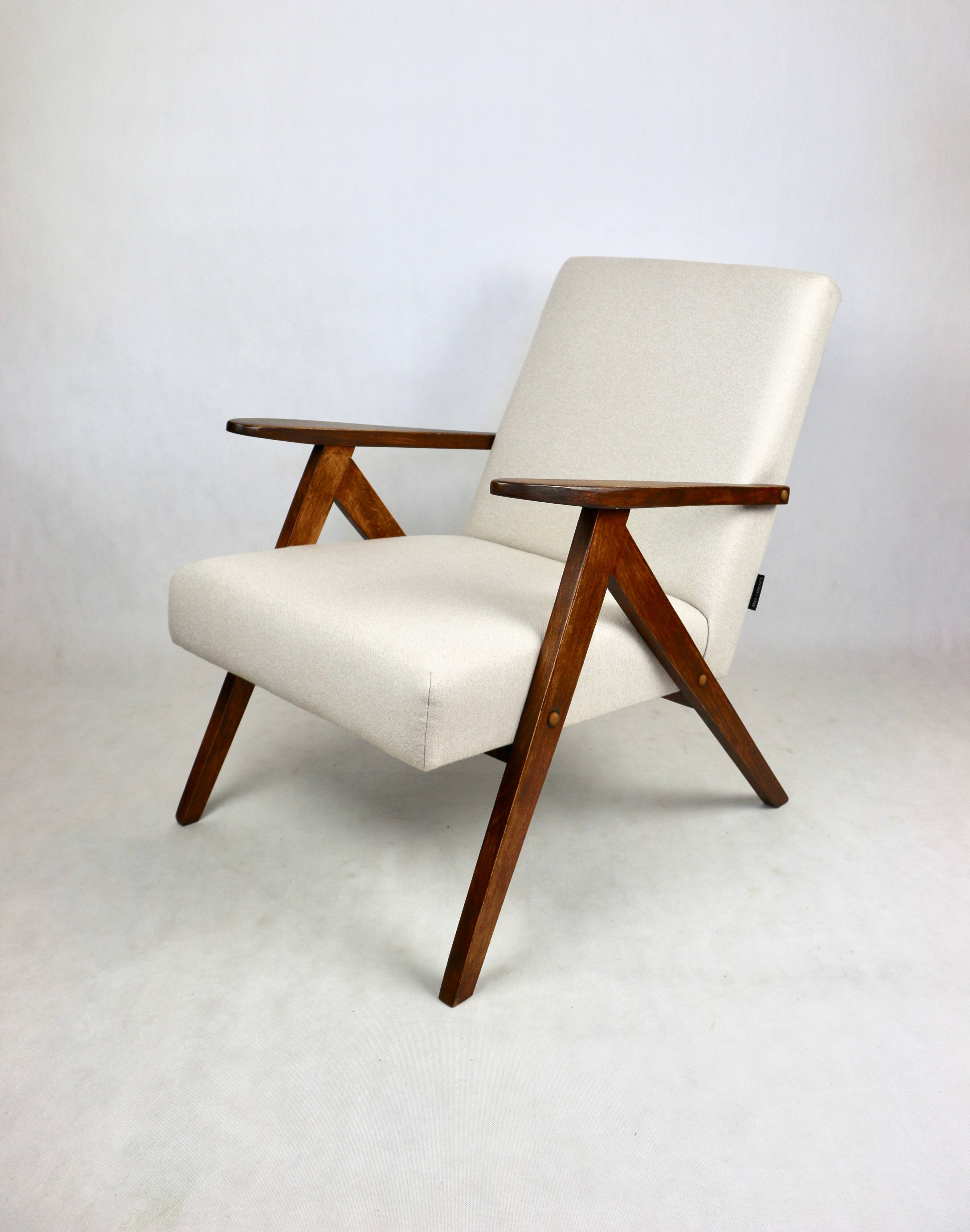 Fauteuil vintage Var- B-310 - laine beige