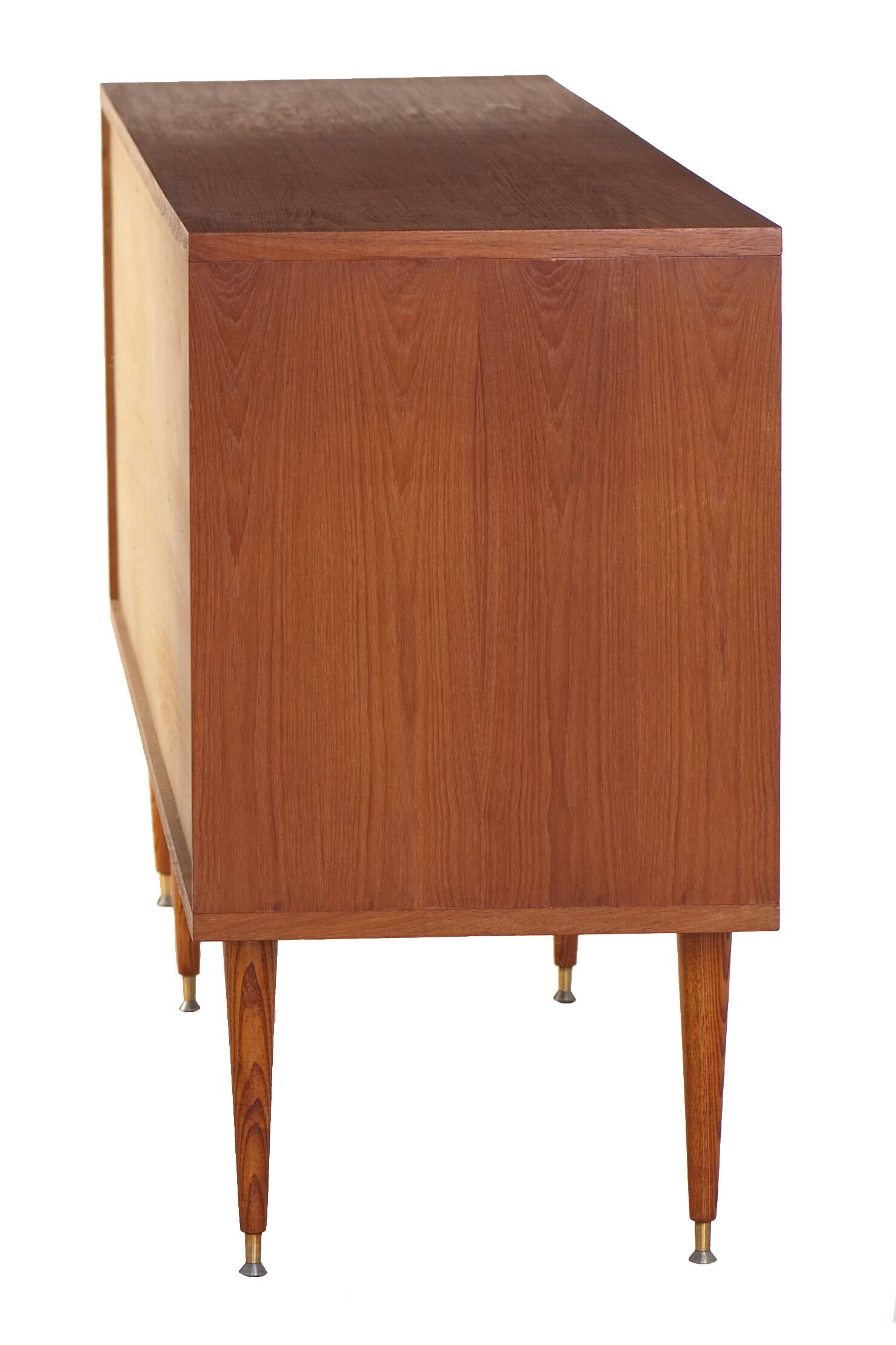 Teak sideboard with 4 drawers and 2 doors, 1960s