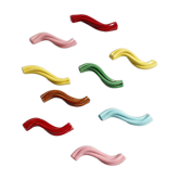 Set of 9 enamelled ceramic knife holders