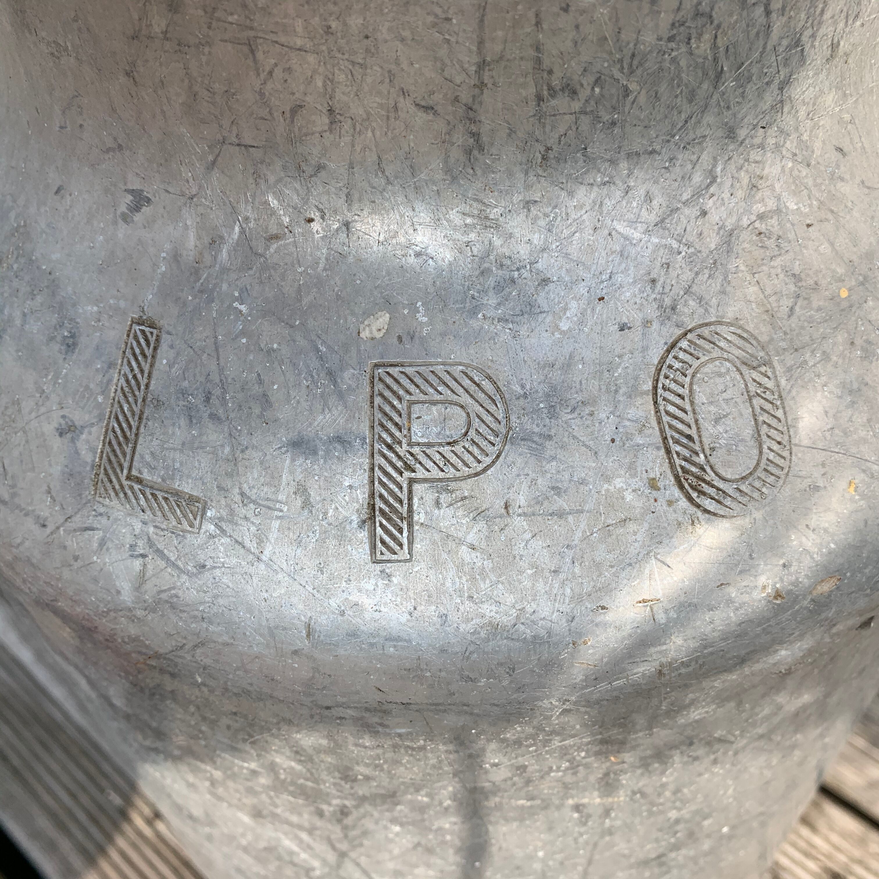 Ancient zinc milk can