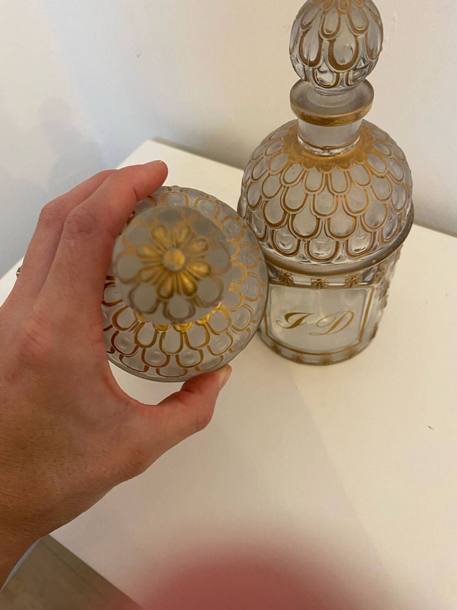 Lot of 2 vintage Guerlain Cologne perfume bottles.