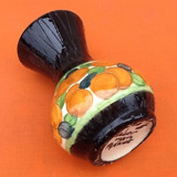 1940s Polychrome ceramic vase decorated with fruit and foliage