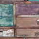 Original wooden chest of drawers with 15 mismatched drawers