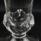 Daum France Sorcy model vase in sculpted clear crystal, height 14.5 cm