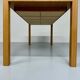 Post-modern striped wood table with drawers, design 80.