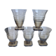 Set of 5 glasses in art deco smoked glass 30s