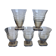 Set of 5 glasses in art deco smoked glass 30s