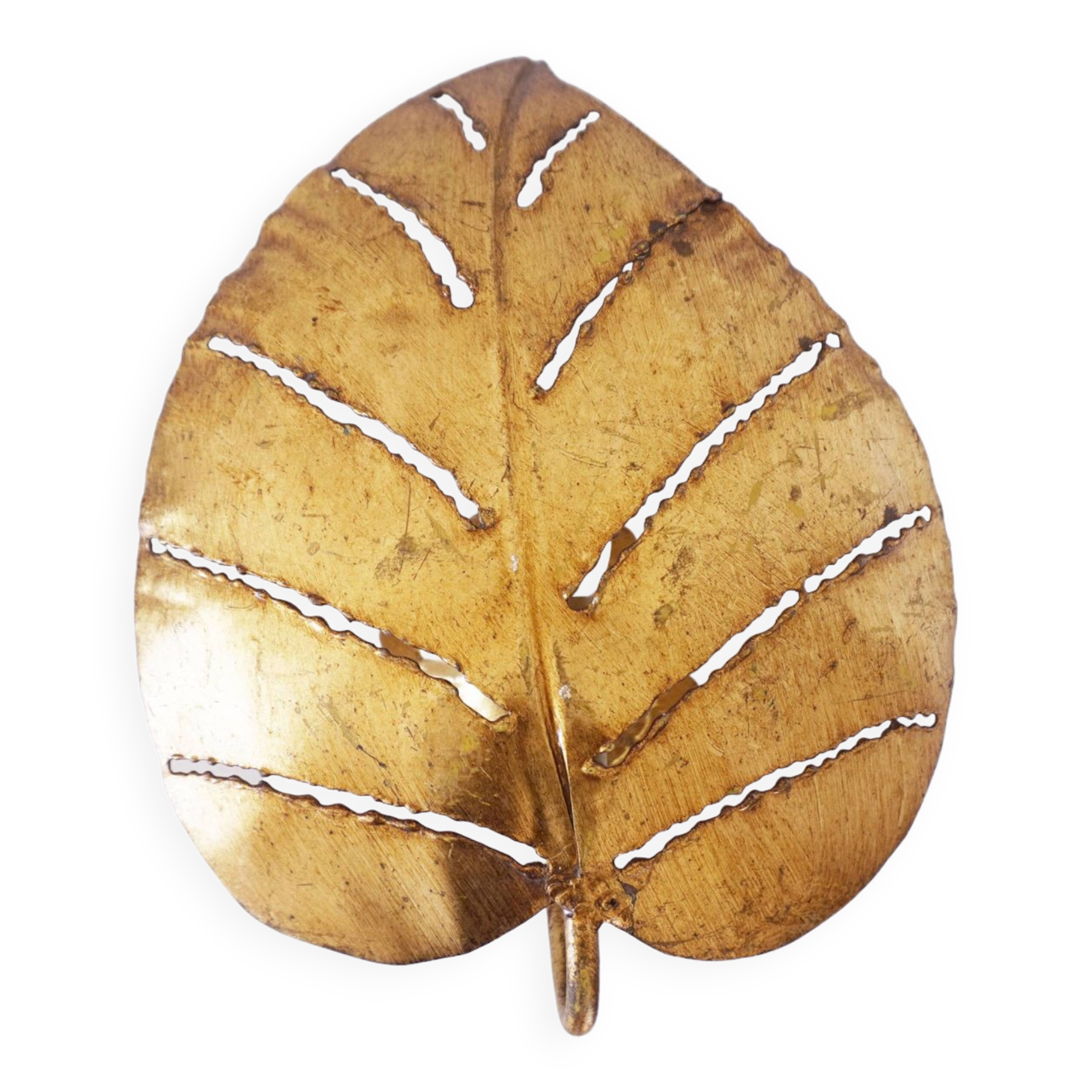 Leaf wall lamp in gold metal 1970