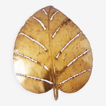 Leaf wall lamp in gold metal 1970