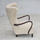 1960s, Danish high-back armchair, genuine sheepskin, reupholstered.