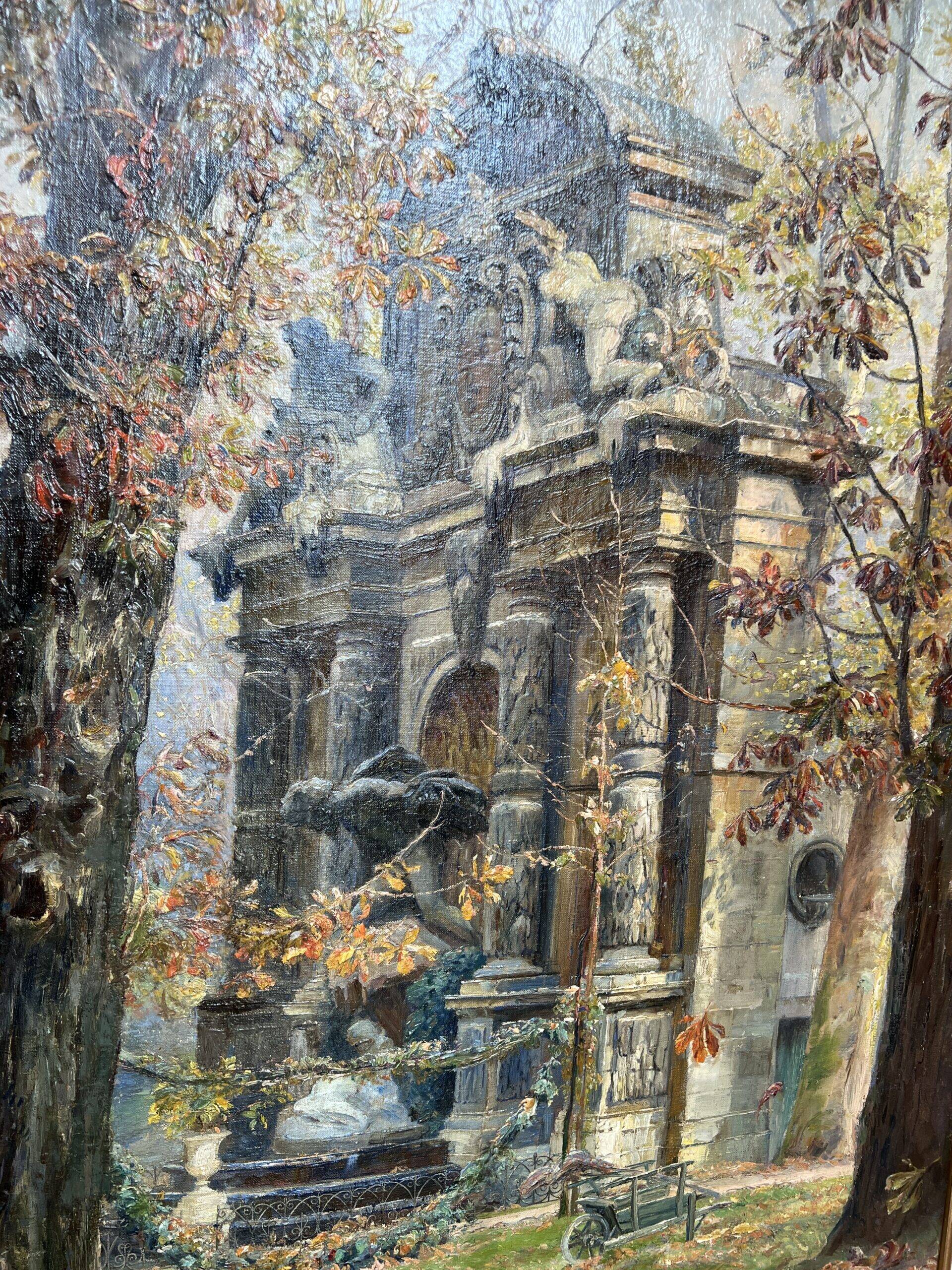 Paul Schaan (1857-1924): The Medici Fountain in the Luxembourg Gardens. Oil on canvas