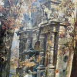 Paul Schaan (1857-1924): The Medici Fountain in the Luxembourg Gardens. Oil on canvas