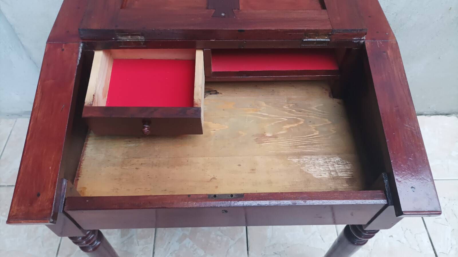 19th-century walnut writing desk
