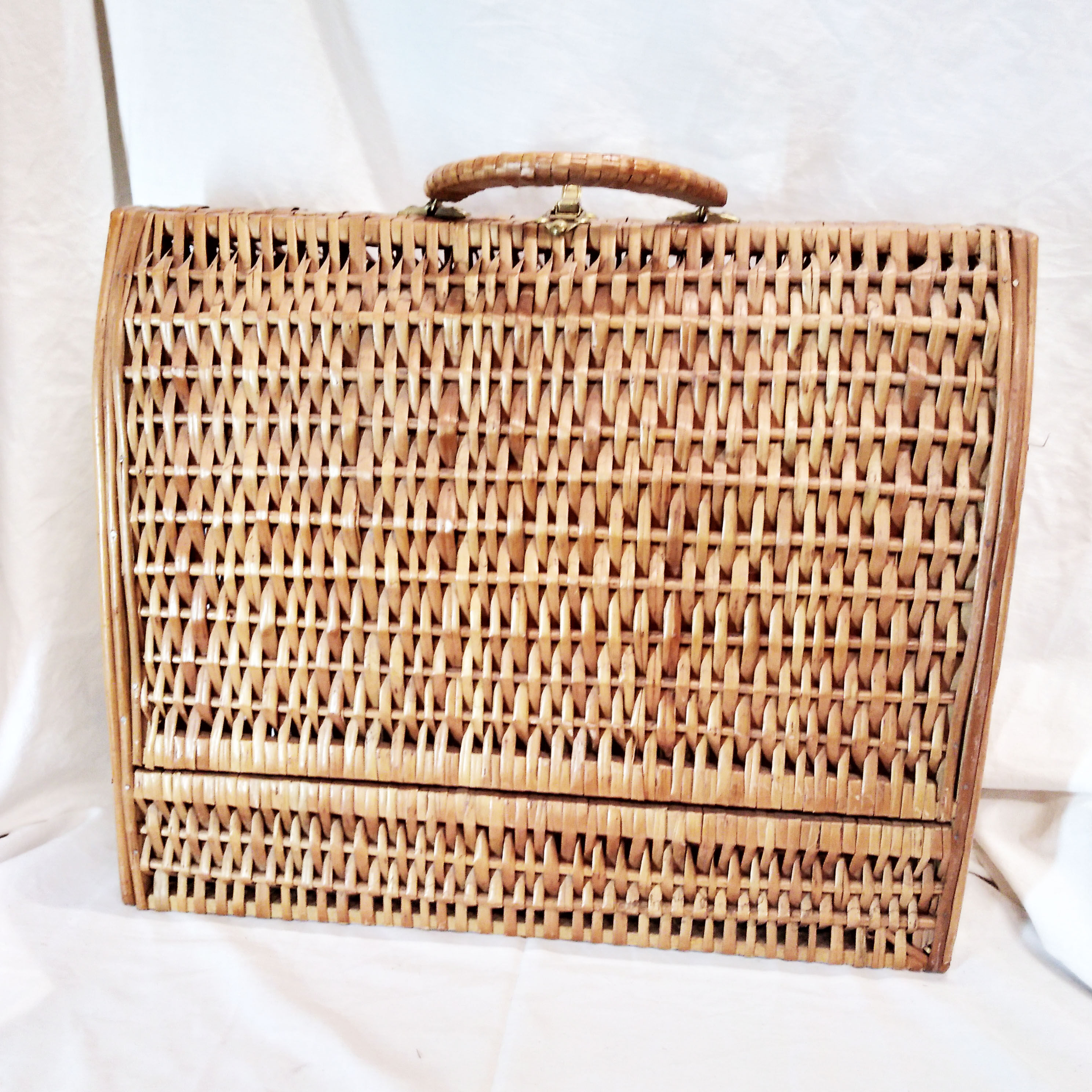 1960 wicker suitcase