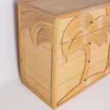 4-drawer rattan chest of drawers