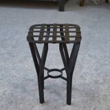 Tabouret fer forgé et métal tressé France 1950's