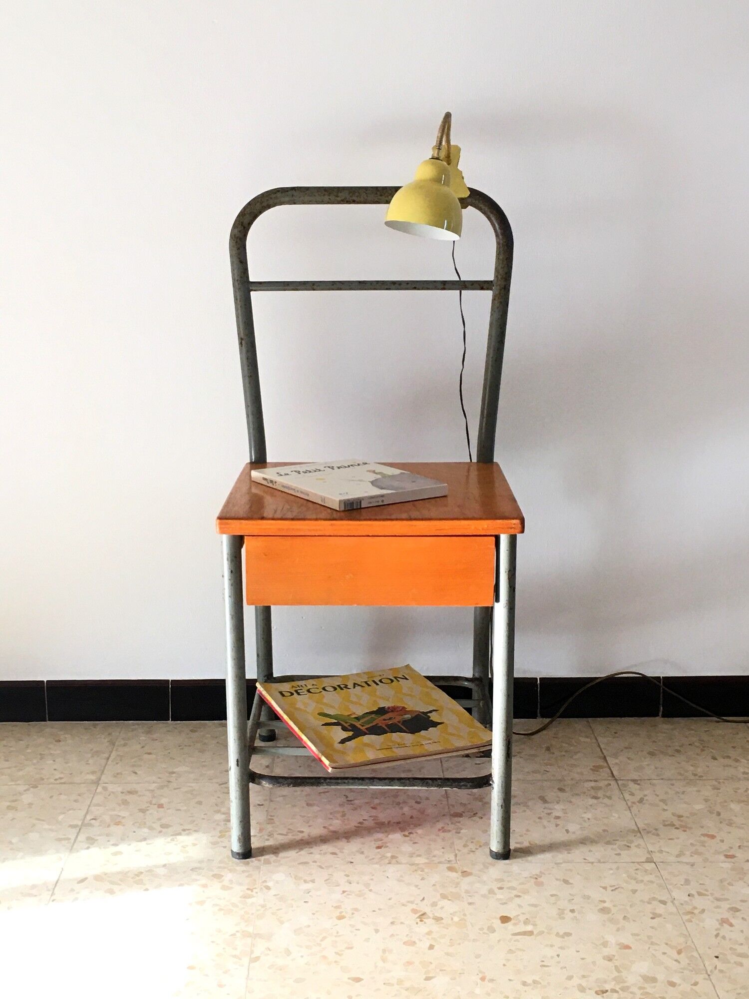 Vintage 1950s boarding school bedside