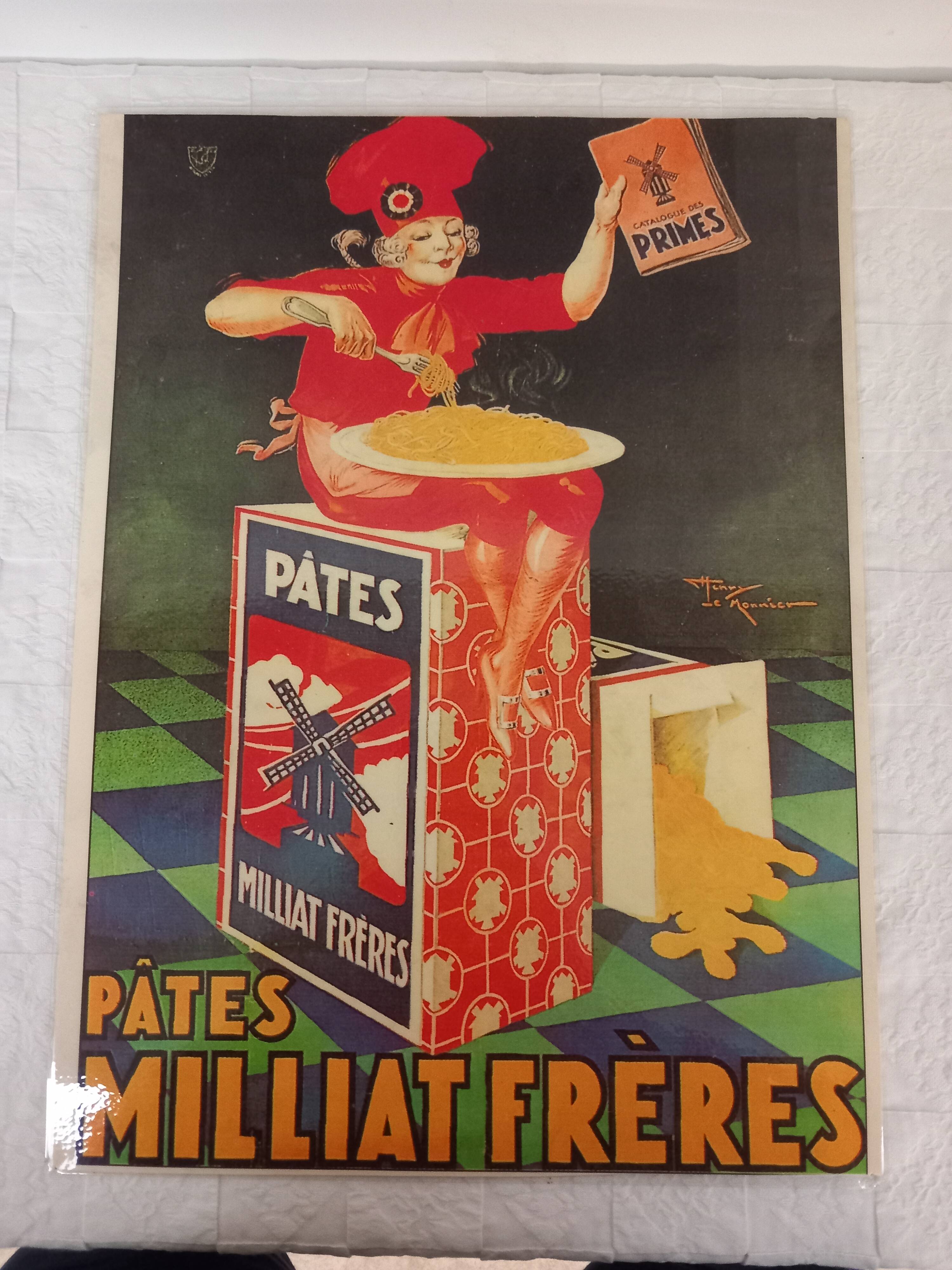 Affiche publicitaire , MILLIAT FRERES , vintage .