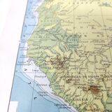 Antique map of French equatorial and western Africa in 1950 43x43cm
