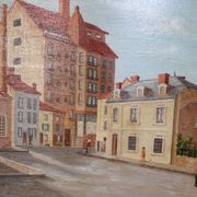 Huile Sur Panneau , Rue Animée Par Bravo 1944