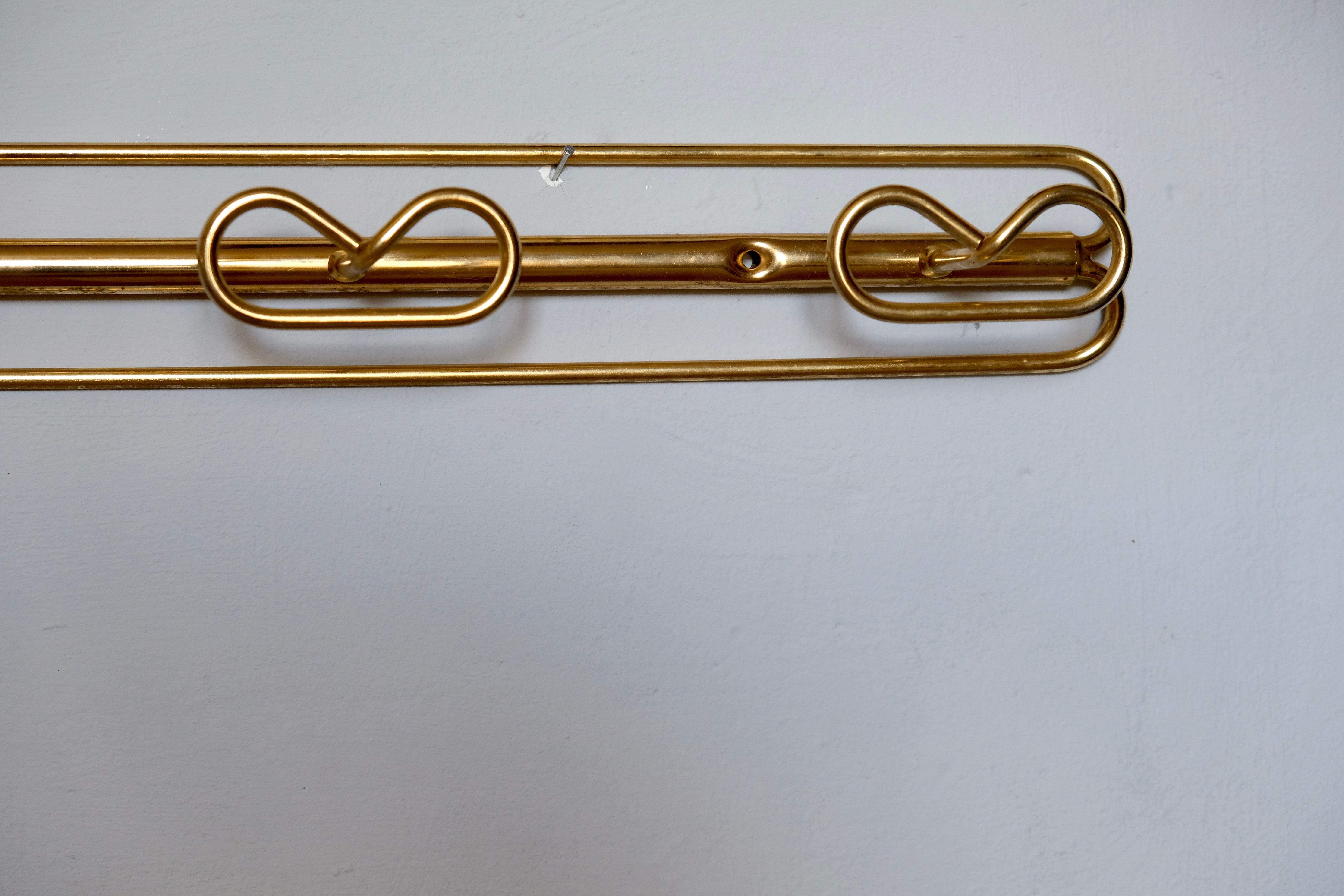 Patère en métal doré des années 50