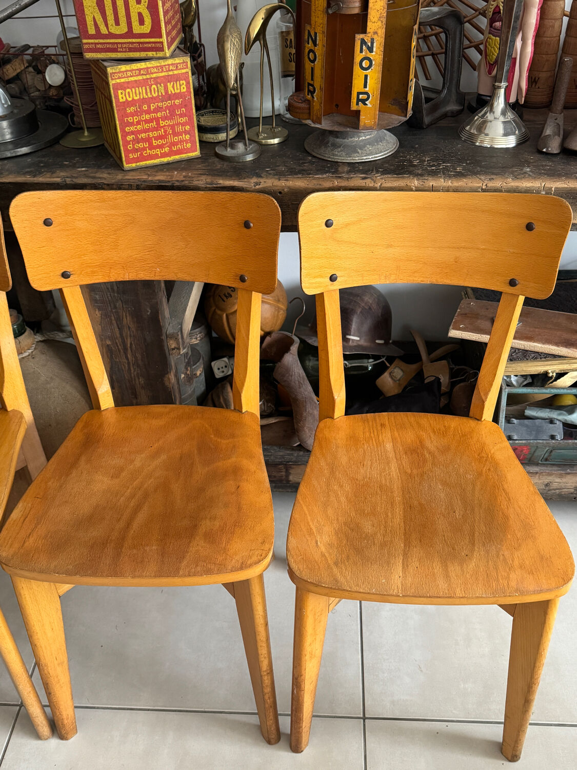 Set of 4 vintage Luterma bistro chairs in wood