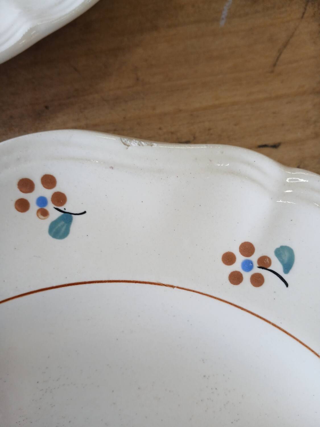 9 old flat plates Digoin Sarreguemines