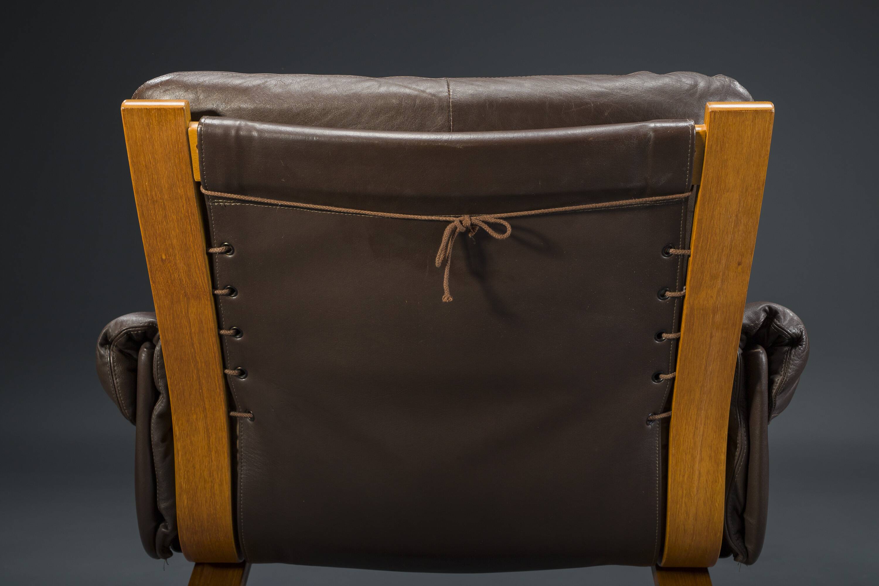 Brown Leather Armchairs by Elsa & Nordahl Solheim for Rybo Rykken & Co., 1970s, Set of 2