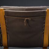 Brown Leather Armchairs by Elsa & Nordahl Solheim for Rybo Rykken & Co., 1970s, Set of 2