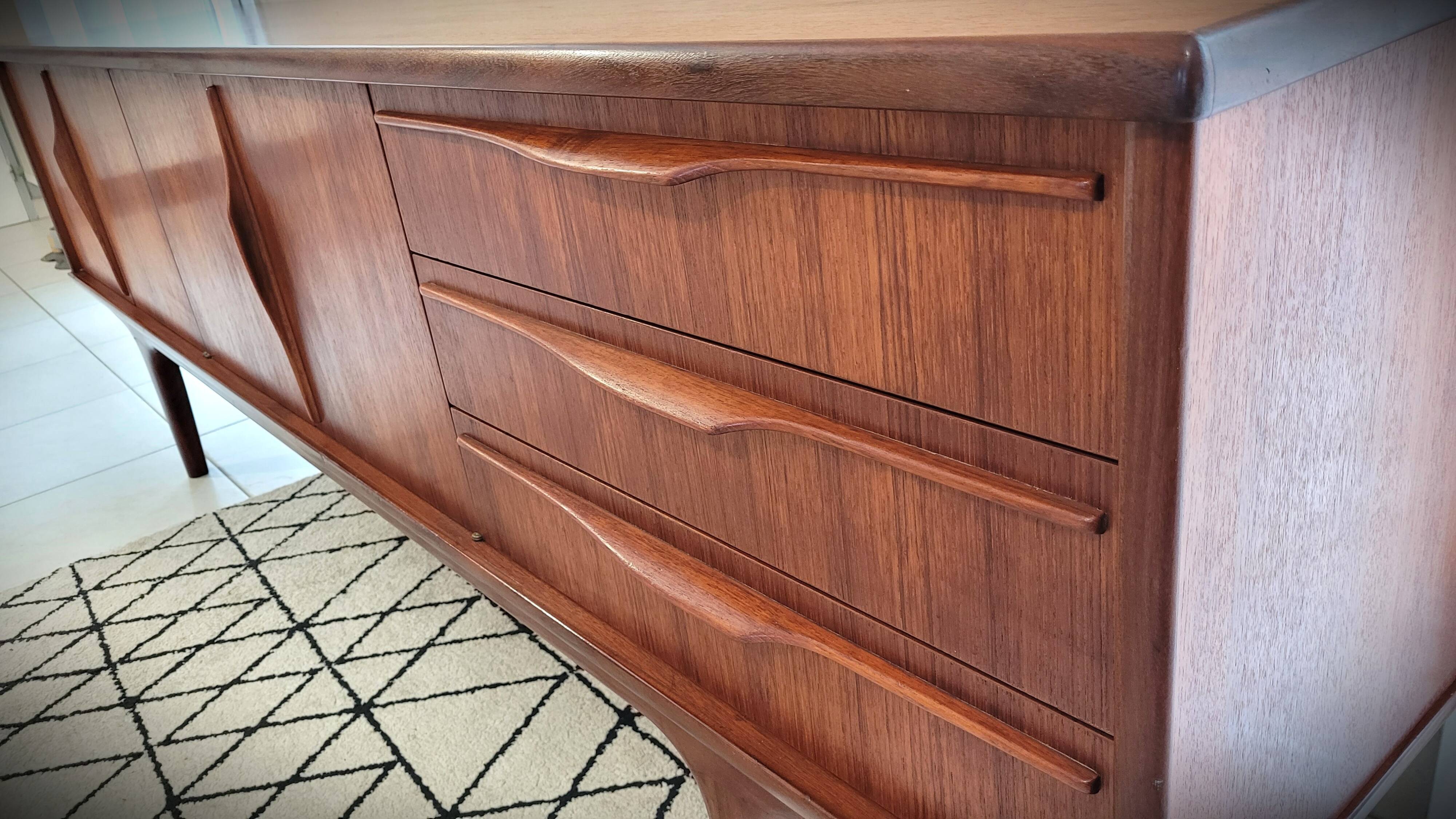 Scandinavian enfilade design in teak from the late 1960s.