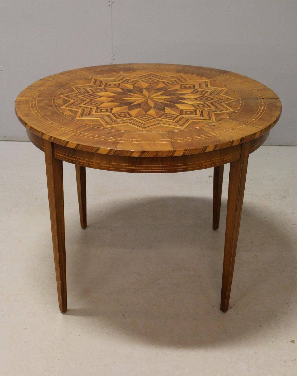 19th Century Louis Philippe Sorrento Walnut Parquetry Center Table