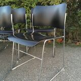 Set of 6 David Rowland Black Chairs 40/4
