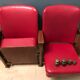 Pair 1950 1960 vintage cinema armchairs