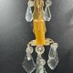 Pair of bronze/brass wall lamp and glassware