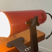 Vintage red metal clip lamp